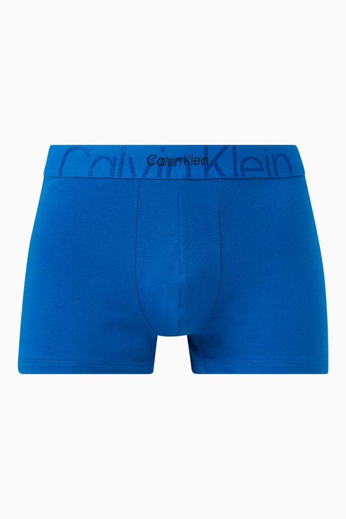 

Embossed Icon Medium-rise Trunks in Stretch-jersey, Blue