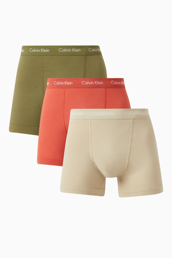 

Logo Band Trunks in Cotton, Set of 3, Multicolour