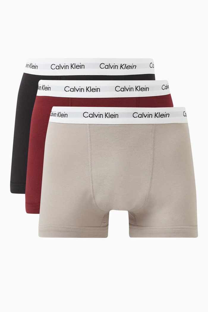

Logo Band Trunks in Cotton, Set of 3, Multicolour