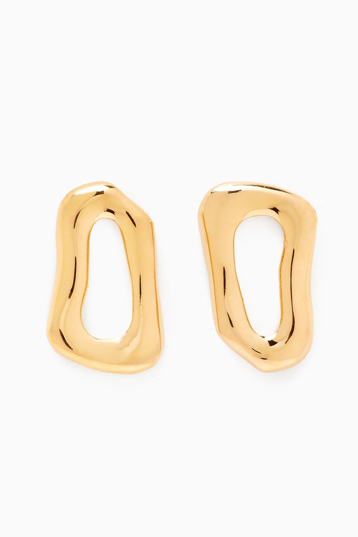 

Leona Irregular Hoop Earrings in 18kt Gold-plated Bronze