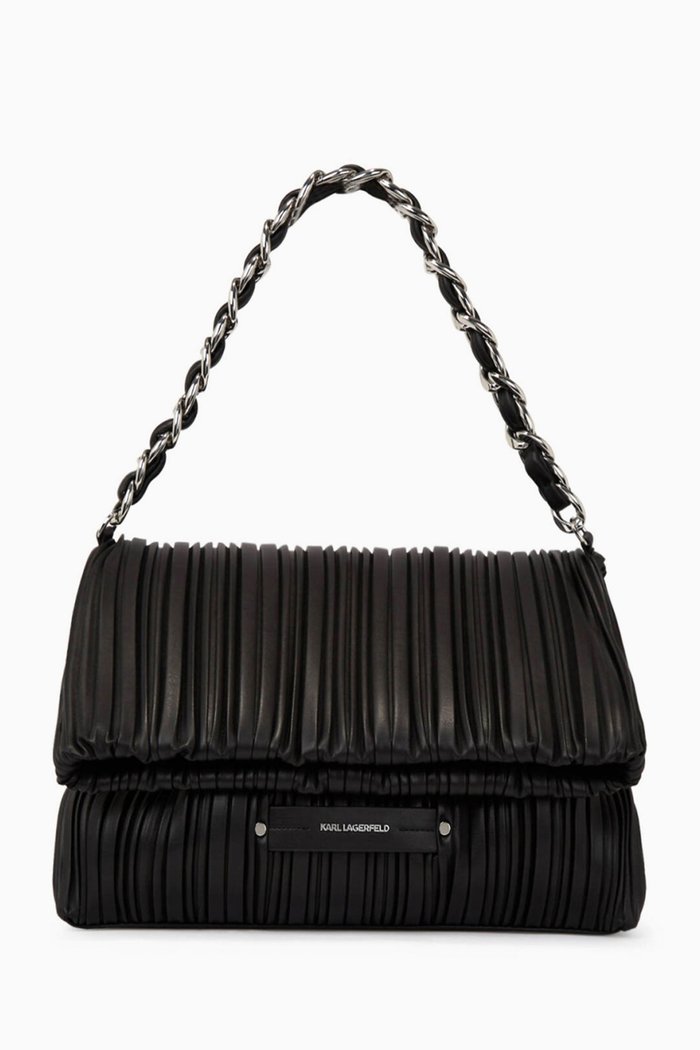 

Medium K/Kushion Folded Tote Bag in Faux Leather, Black