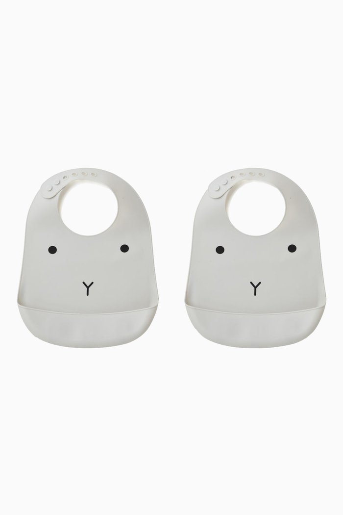 

Dinosaur Bib Set in Silicone, Set of 2, Grey