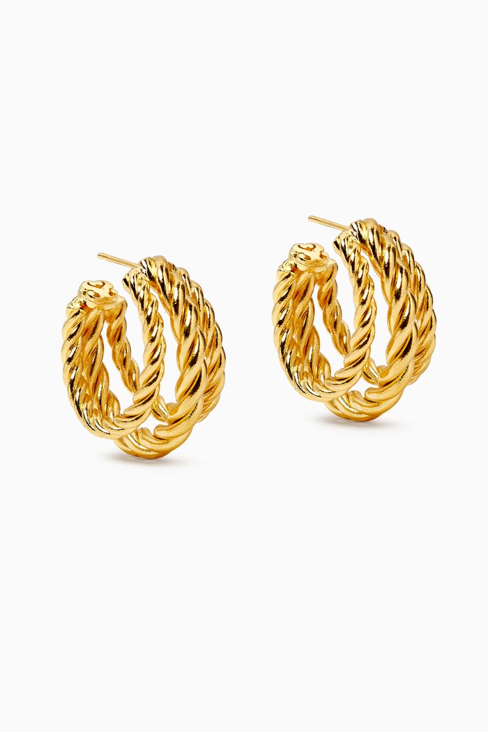 

Brooklyn Hoop Earrings in 24kt Gold-plated Brass