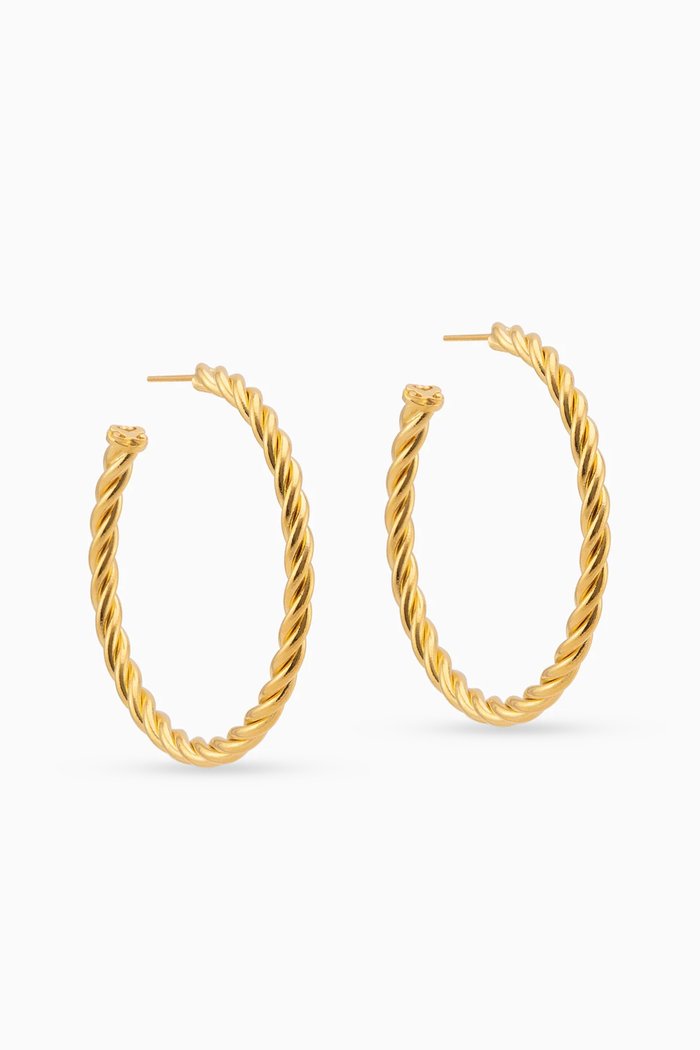 

Vienna Hoop Earrings in 24kt Gold-plated Brass