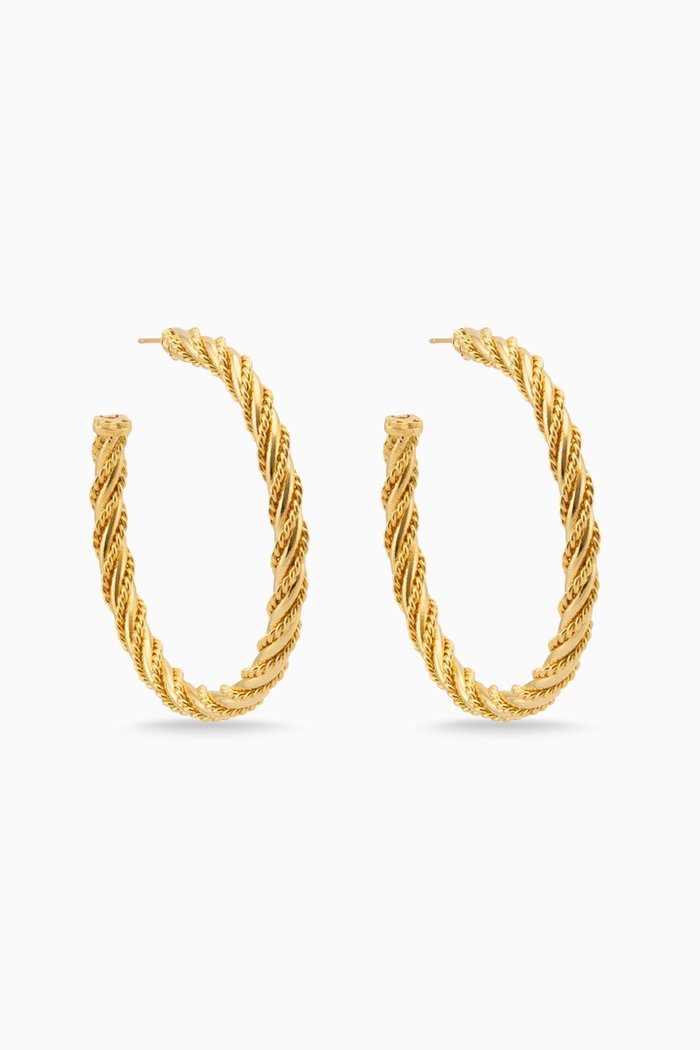 

Rome Chunky Hoop Earrings in 24kt Gold-plated Brass