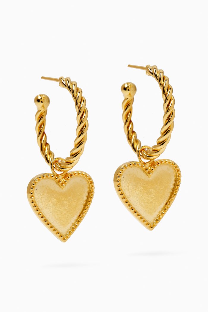 

Cupid Drop Earrings in 24kt Gold-plated Brass