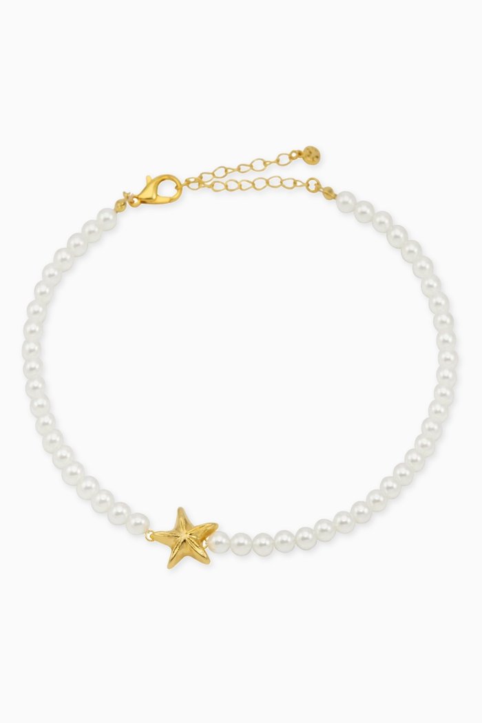

Fay Pearl Choker in 24kt Gold-plated Brass, White