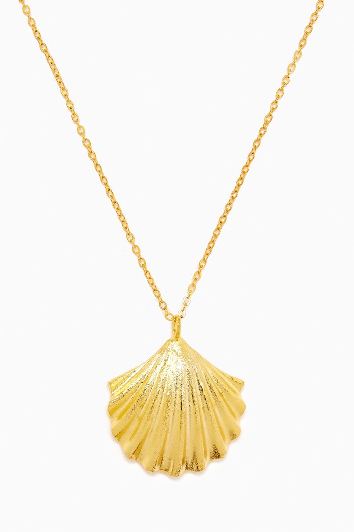 

Natasha Shell Necklace in 24kt Gold-plated Brass