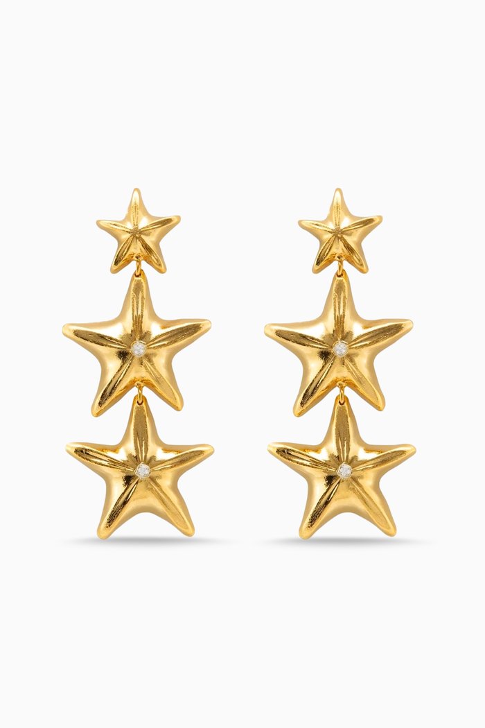 

Anita Starfish Drop Earrings in 24kt Gold-plated Brass