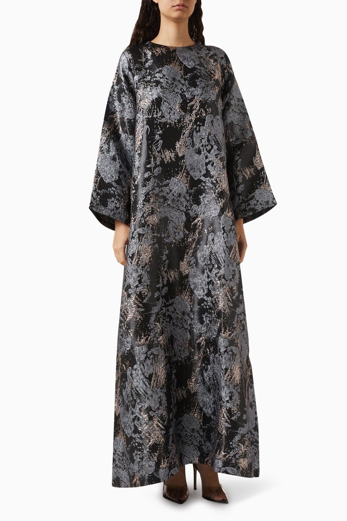 

Wafa Dress in Jacquard, Gold