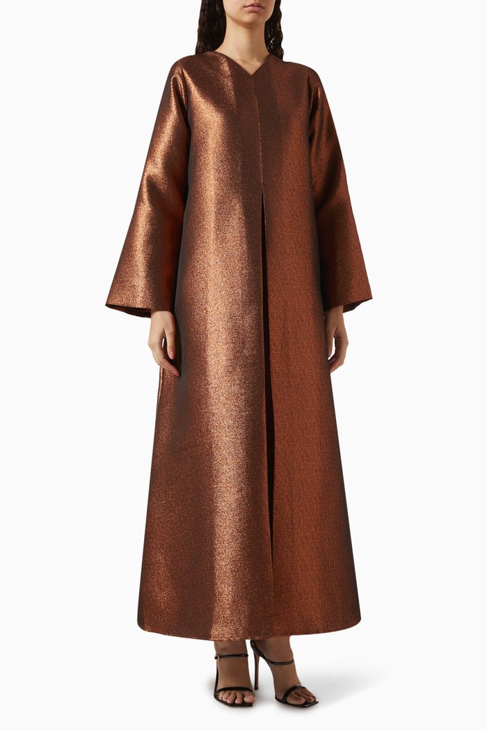 Marya Abaya in Jacquard, Brown