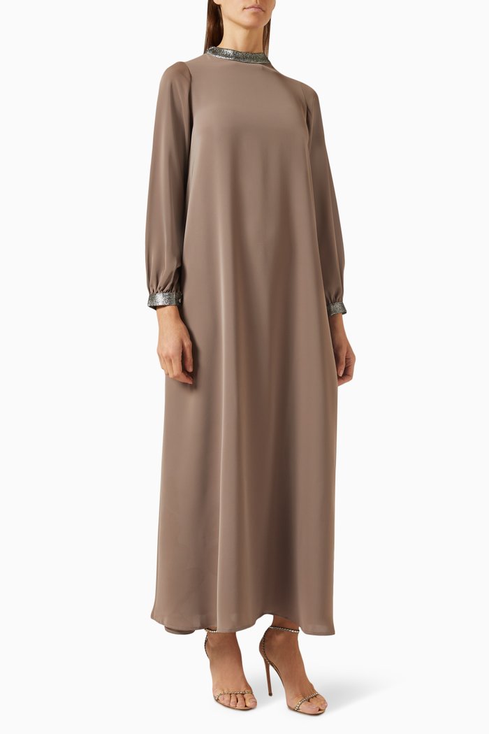 

Dania Kaftan in Nidha Fabric, Brown