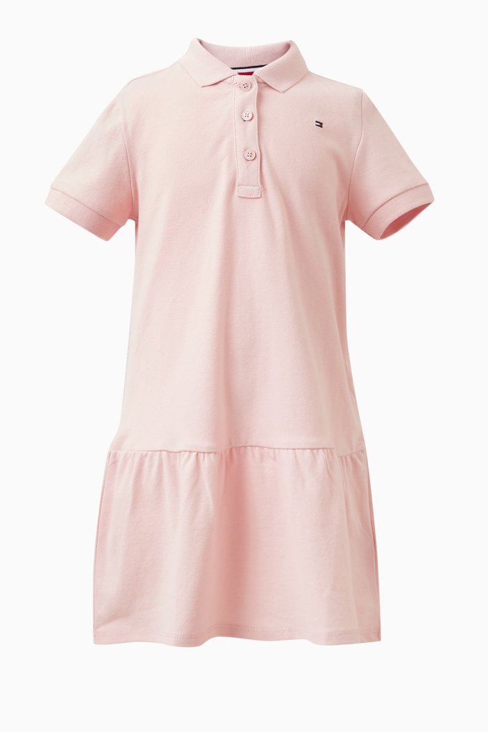

Essential Polo Dress in Stretch-cotton, Pink