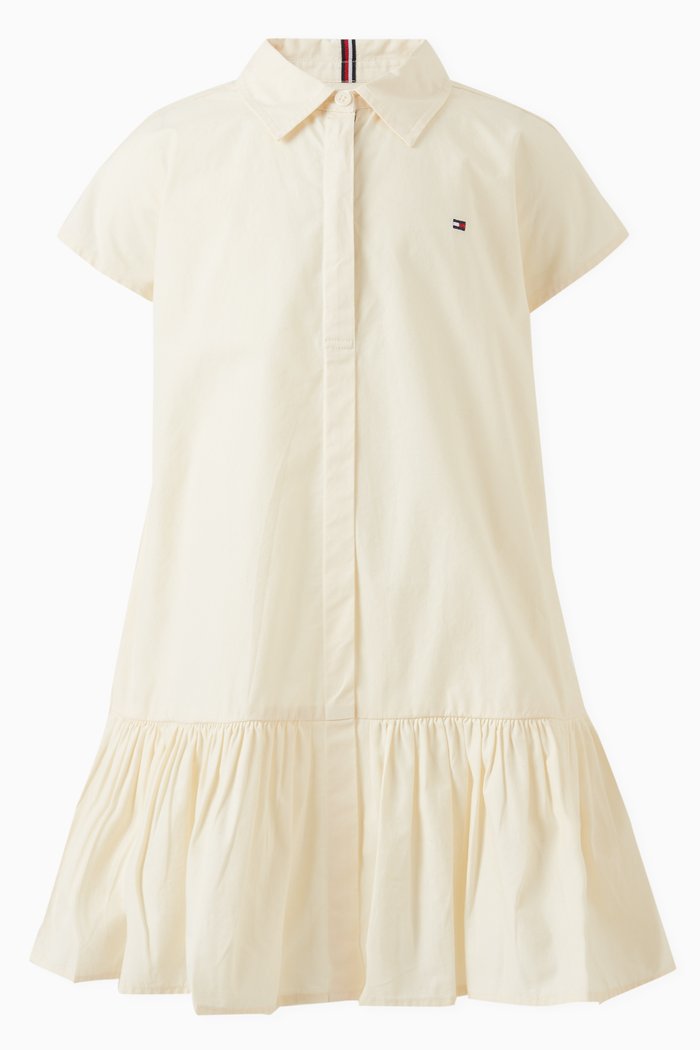 

Essential Global Stripe Shirt Dress in Cotton, Neutral
