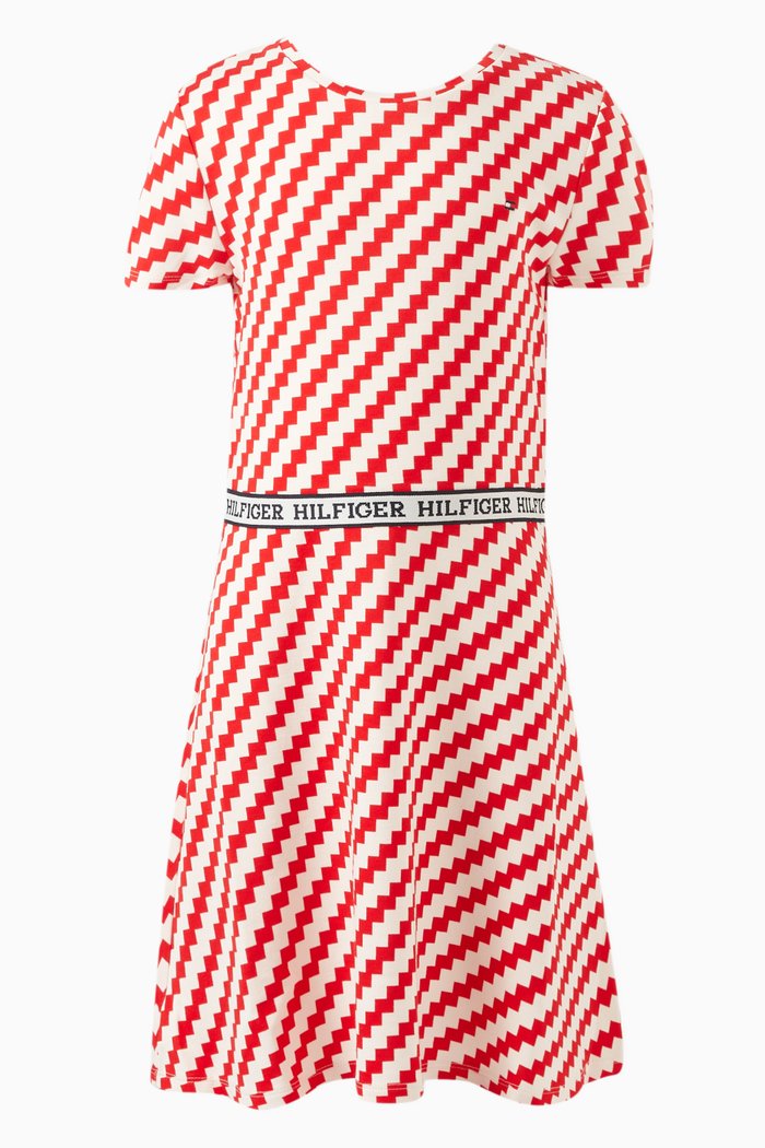

Monotype Tape Jagged Stripe Dress, Neutral
