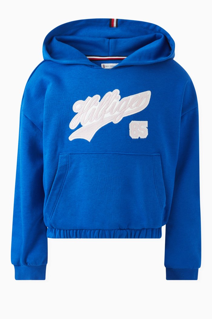 

Varsity Script Hoodie in Cotton-blend, Blue