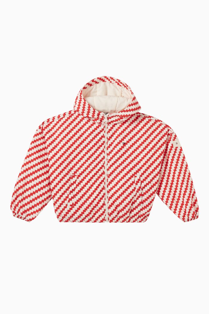 

Monotype Jagged Stripe Oversized Windbreaker, Neutral