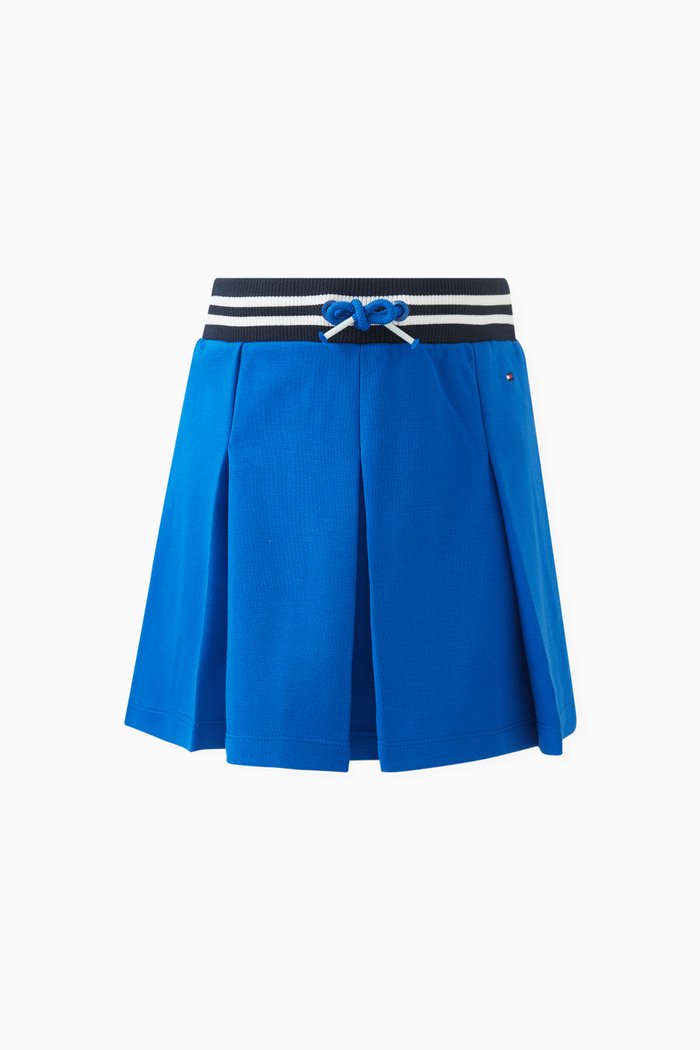 

Pleated Mini Skirt in EcoVero™ Viscose Blend, Blue