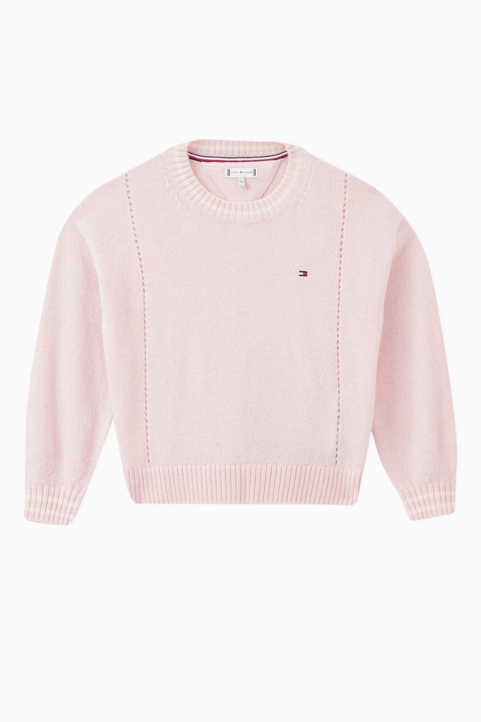 

Essential Logo Sweatshirt in Wool Knit, Pink