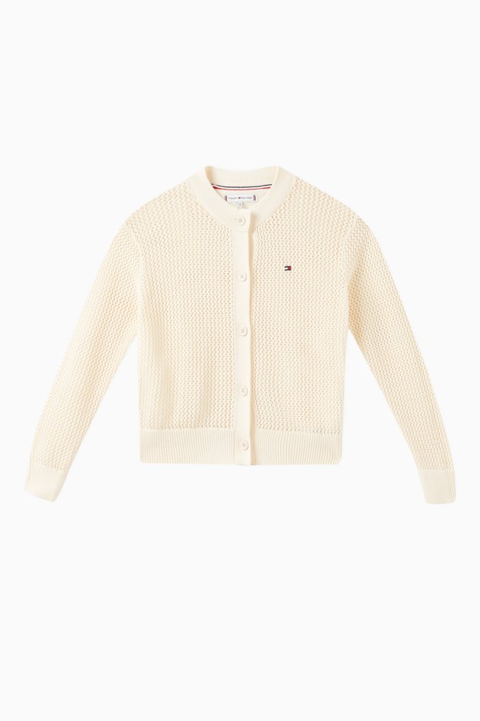 

Essential Crochet Cardigan in Organic-knit, Neutral