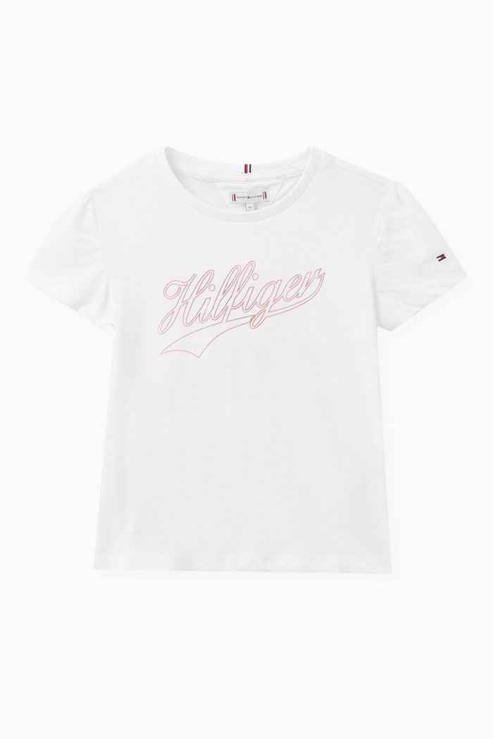 

Cursive Logo T-shirt in Cotton-blend, White