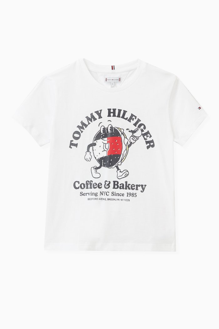 

Tommy Bagels Print T-Shirt in Cotton, White