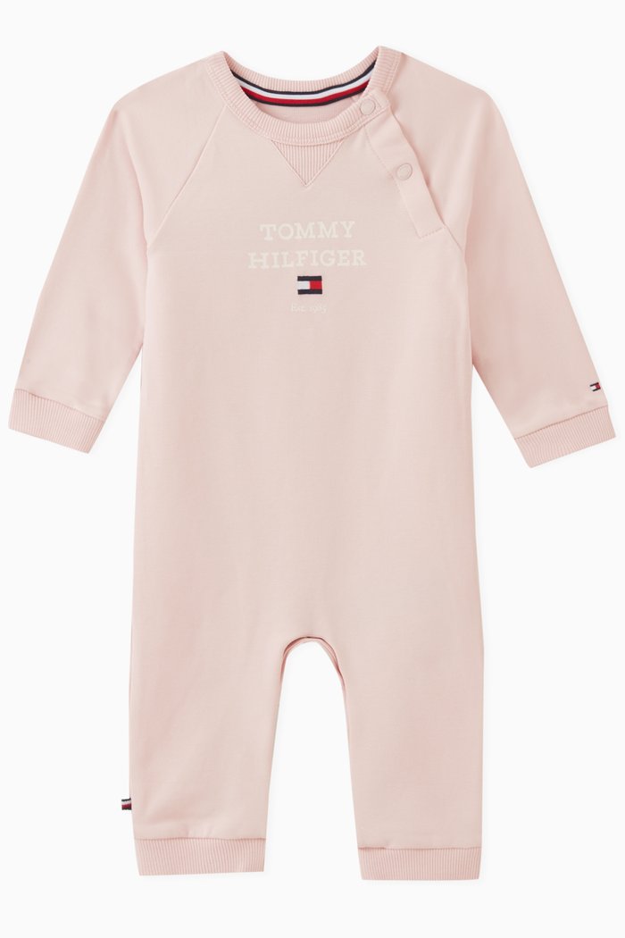 

Logo Romper in Cotton, Pink