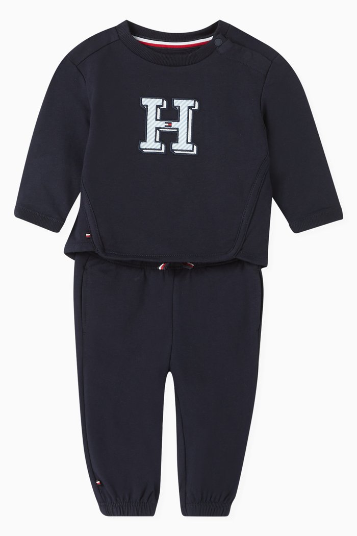 

Itaca Stripe Sweatshirt & Pants Set in Stretch-cotton, Blue