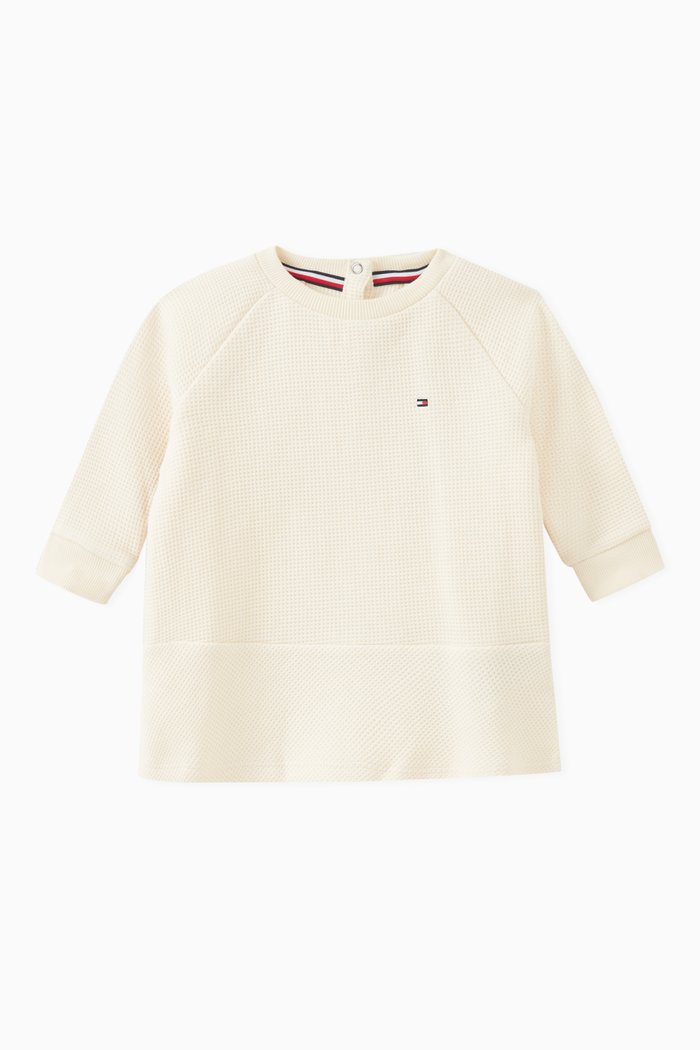 

Waffle Mini Dress in Organic Cotton, Neutral
