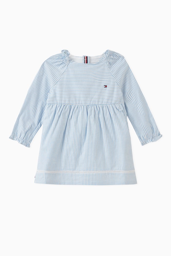 

Ithaca Striped Dress in Stretch Organic Cotton, Blue
