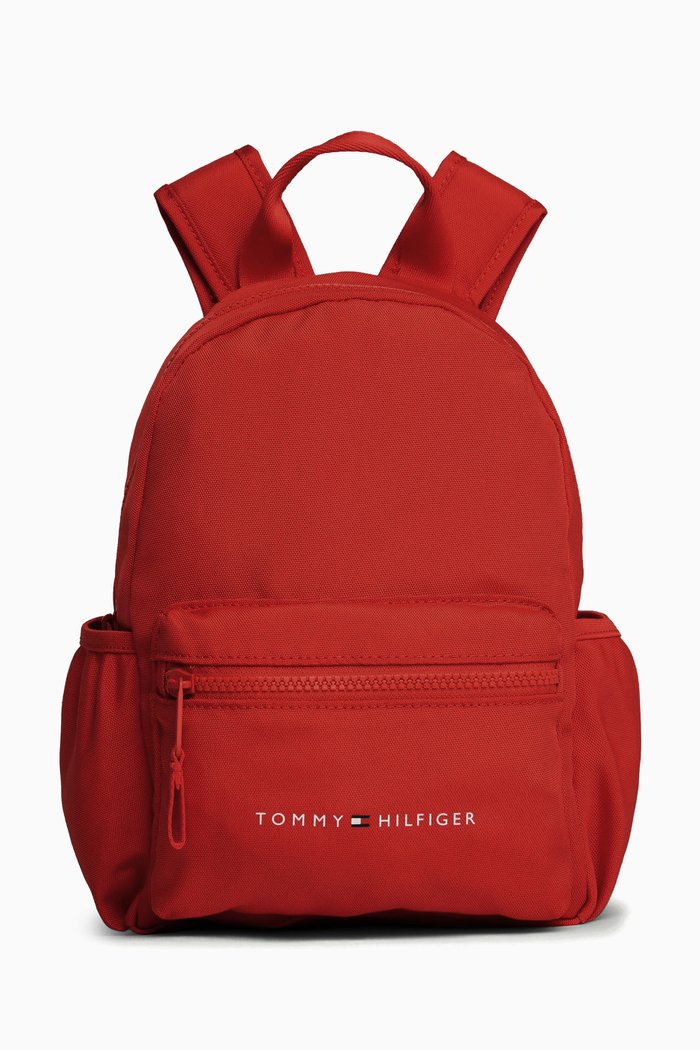 Small Essential Backpack in Recycled Nylon, Red