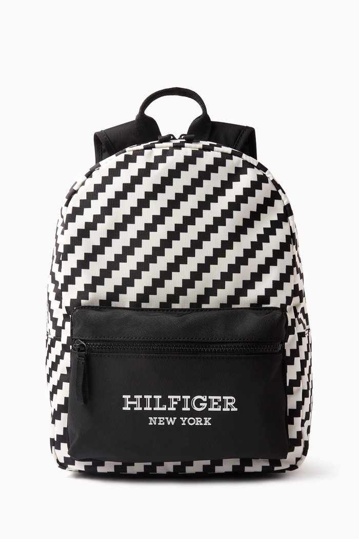 

All-over Print Monotype Backpack in Recycled Nylon, Black