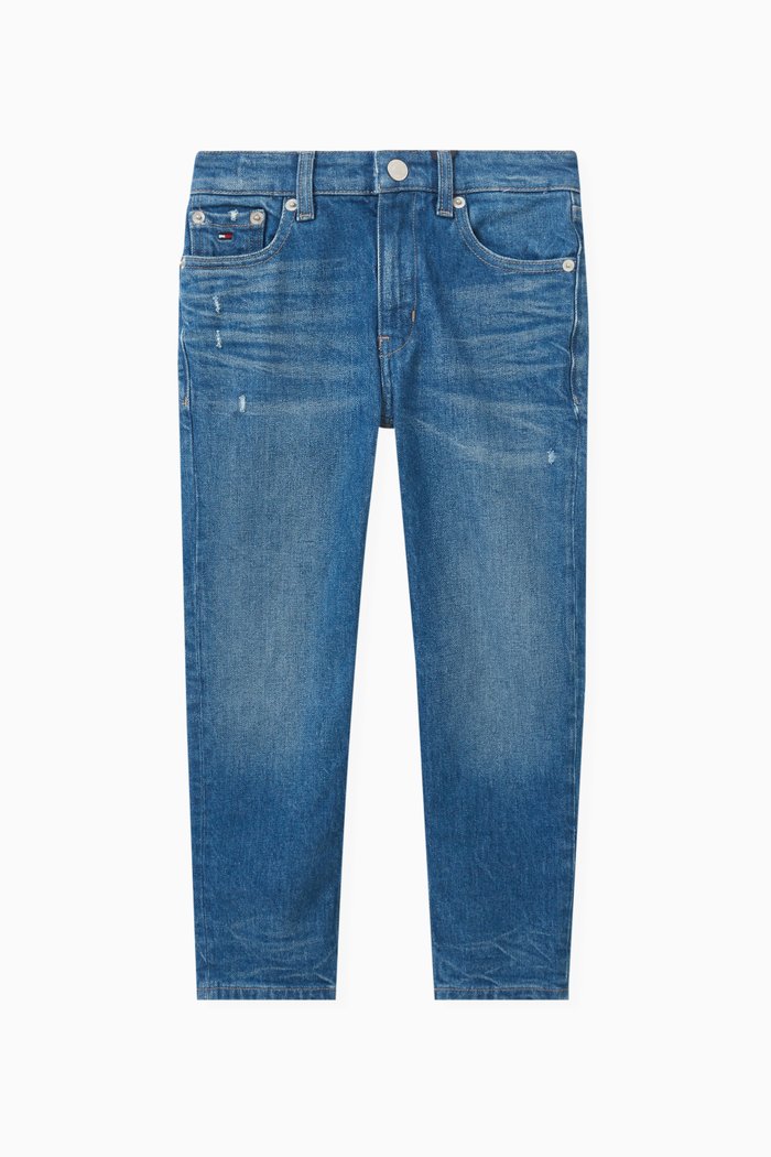 

Relaxed Skater Hemp Jeans in Stretch Denim, Blue