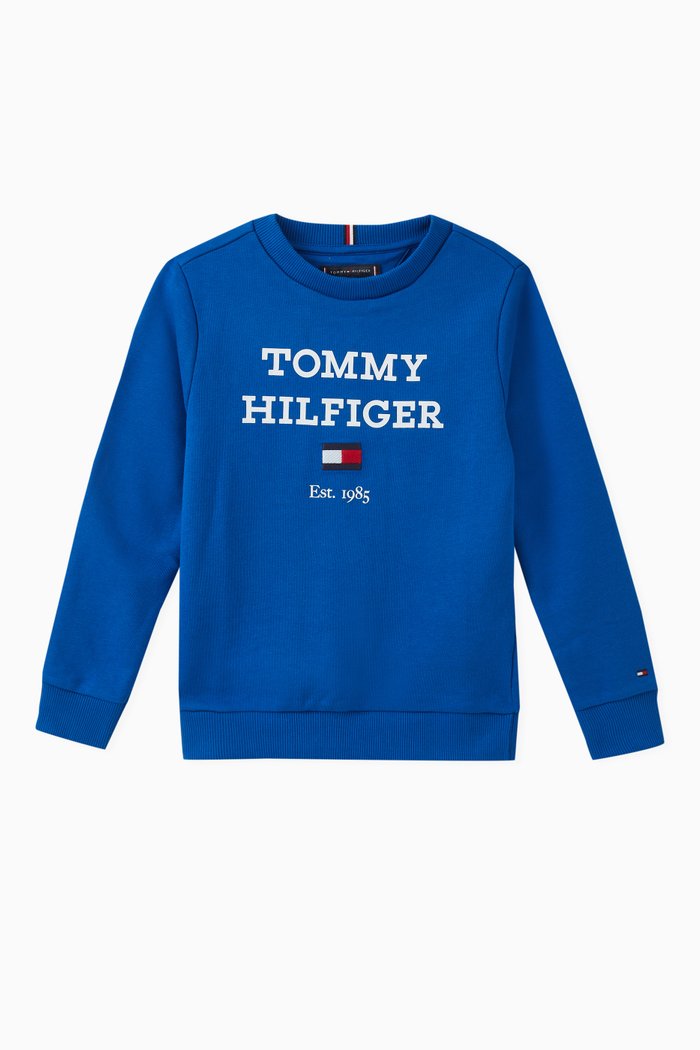 

Oversized Logo Sweatshirt in Cotton, Blue