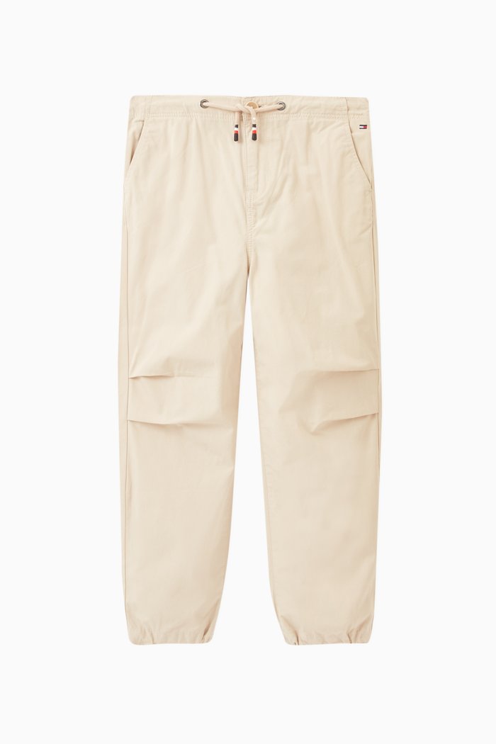 

Wide Leg Oversized Parachute Trousers in Cotton, Neutral