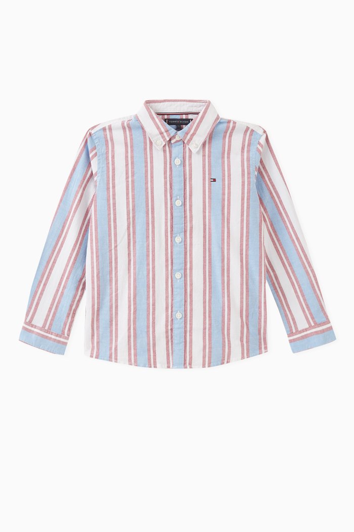 

Ithaca Striped Shirt in Stretch Cotton, Multicolour