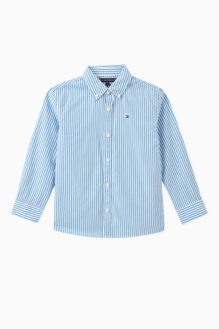 Lexington Striped Shirt in Organic Cotton, Blue