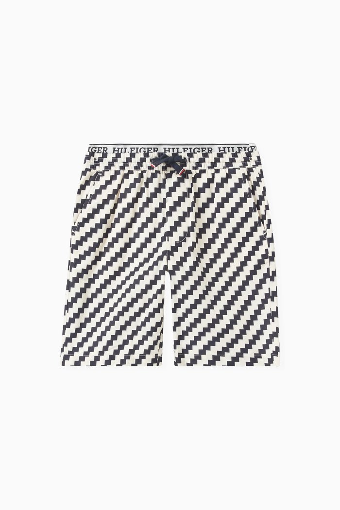 

Jagged Stripe Relaxed Shorts, Neutral