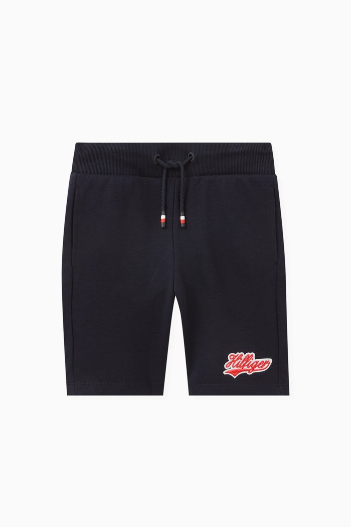 

Varsity Script Logo Shorts in Cotton, Blue