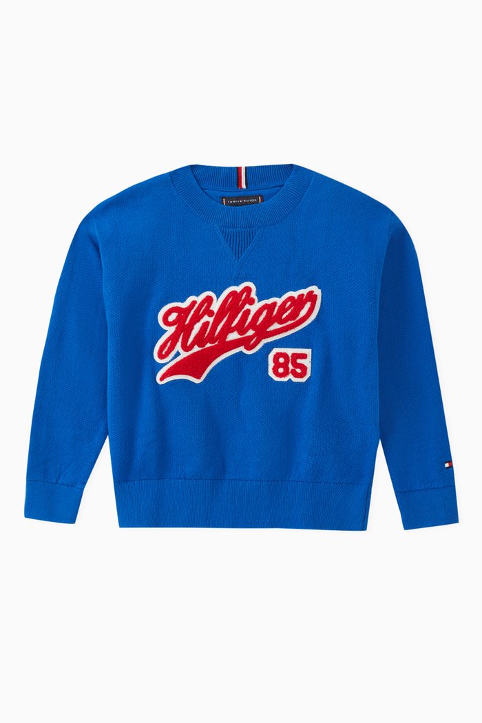 

Terry Script Logo Sweatshirt in Cotton, Blue