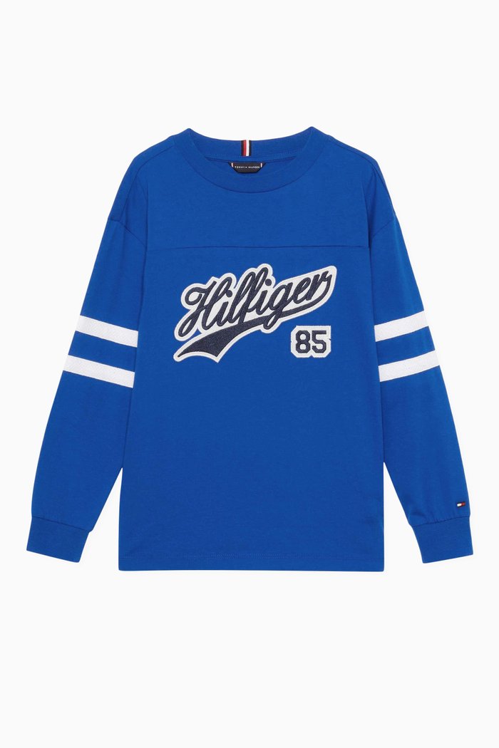 

Varsity Logo T-shirt in Cotton, Blue