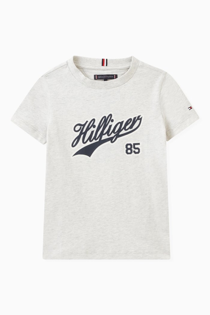 

Varsity Script Logo T-shirt in Cotton, Grey