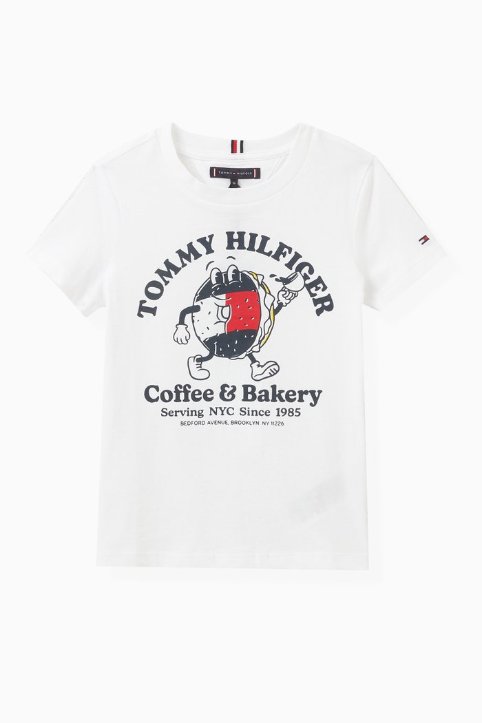 

Tommy Bagels Print T-Shirt in Cotton, White