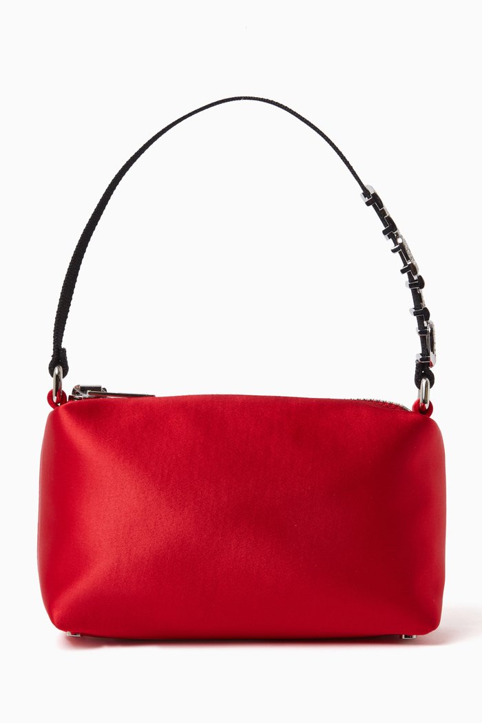 Medium Heiress Pouch Bag in Satin, Red