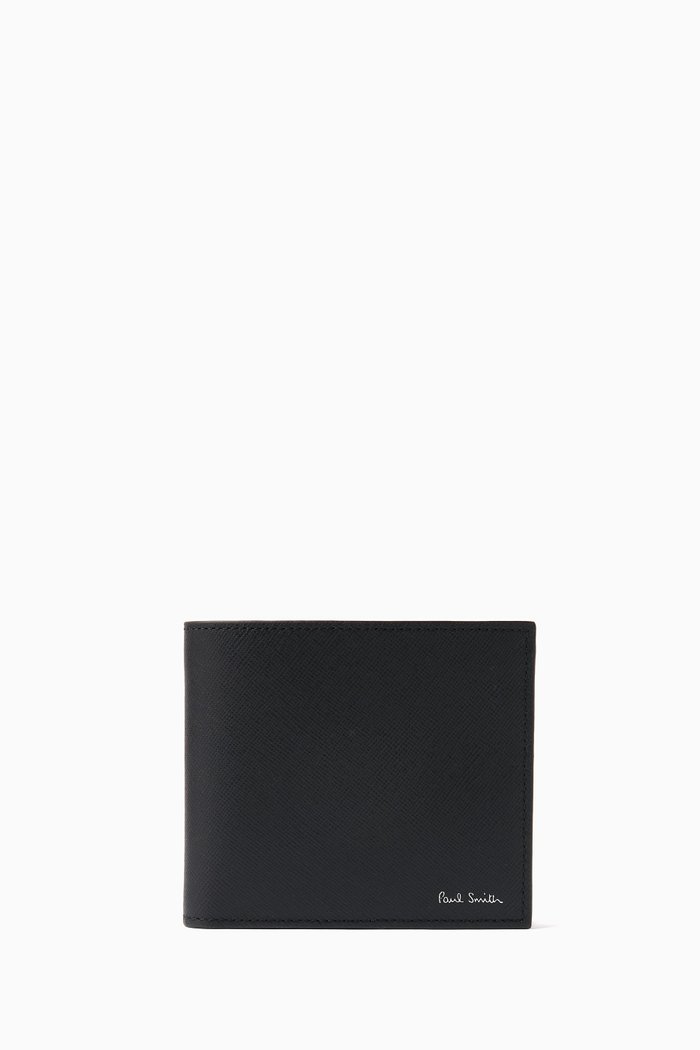 Signature Balloon-print Billfold Wallet in Leather, Black