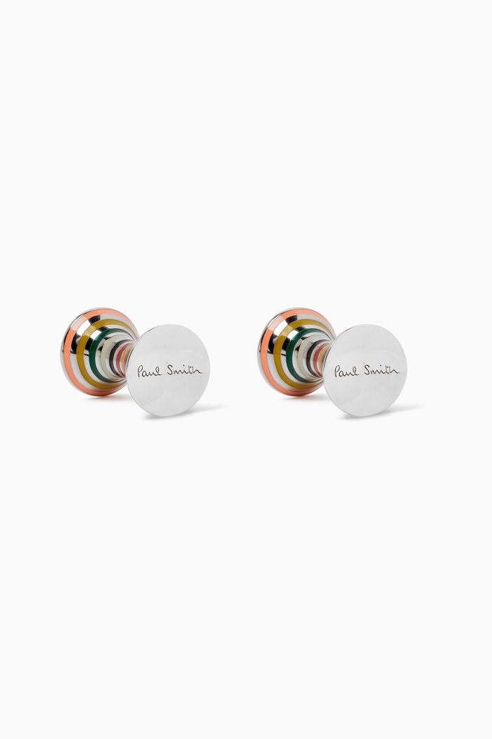 

Signature 'Stripe' Cufflinks in Copper & Zinc, Multicolour