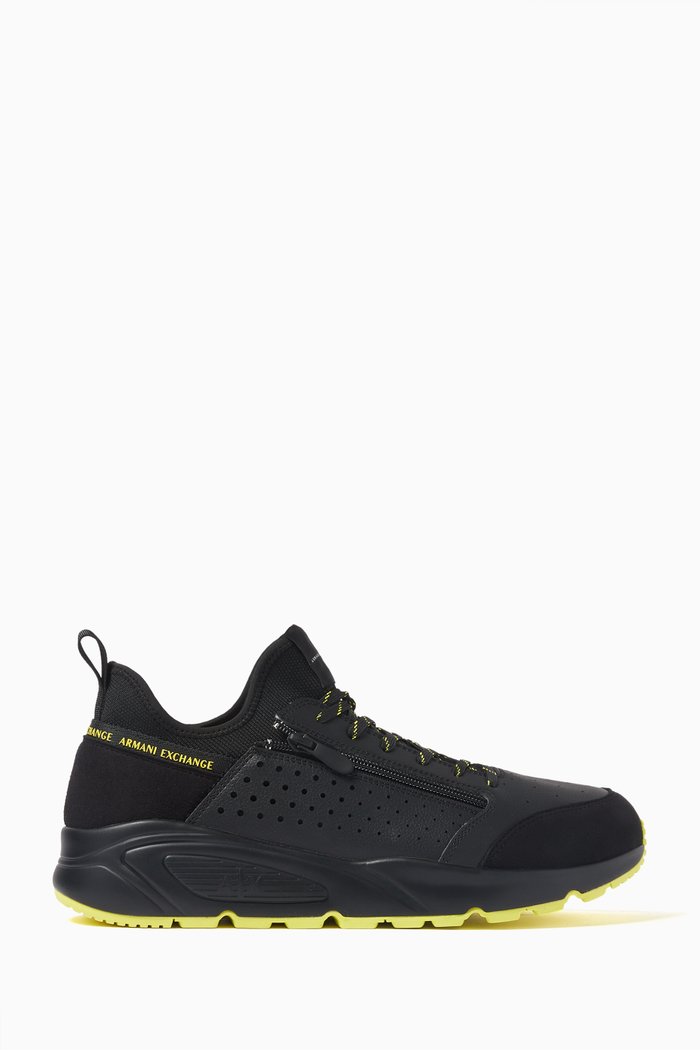 

Bronx AX Logo Sneakers in Coated Fabric, Black