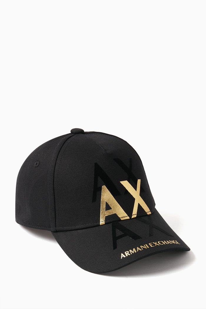 AX Logo Baseball Hat, Black