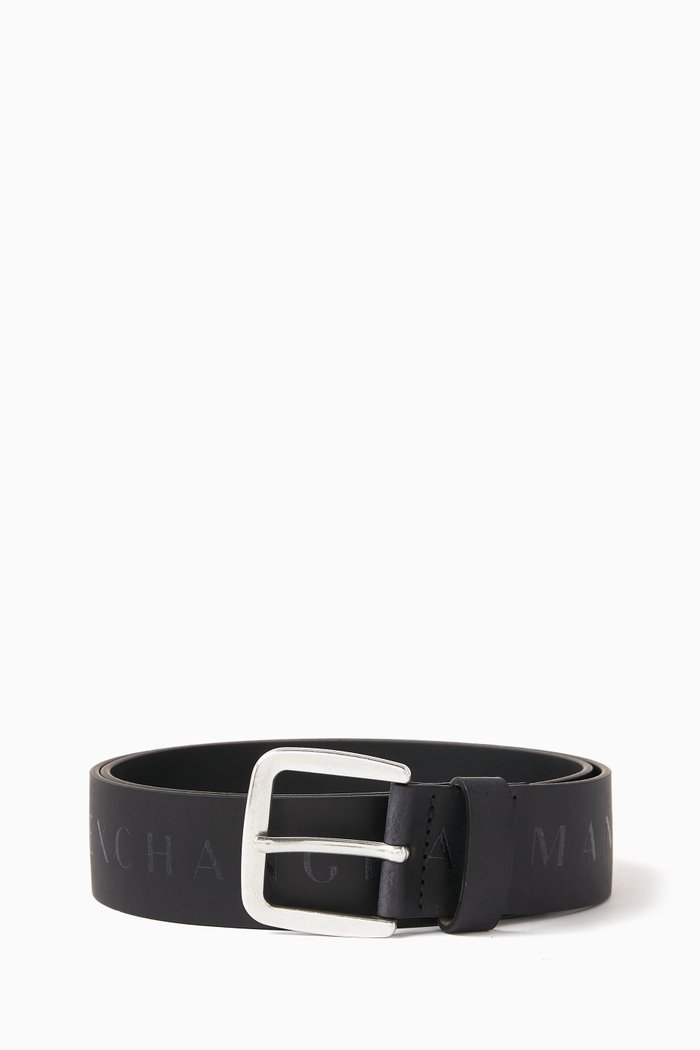 

Logo-print Belt in Leather, Black