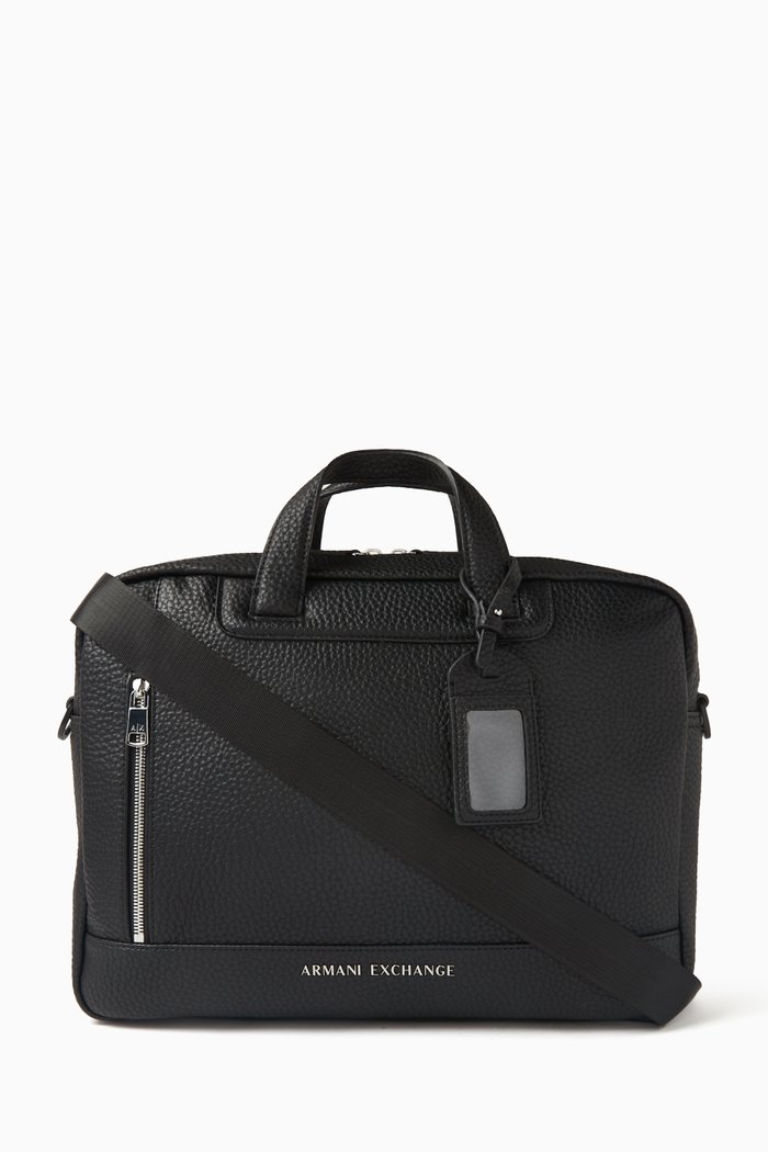 

Briefcase in Faux Leather, Black